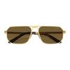 Prada Logo Print Rectangular Sunglasses Men Sunglasses Gold PRA53S1BK01T