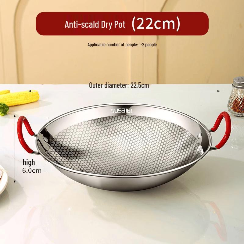 

Alcohol Stove Dry Pot with Anti-slip Handle