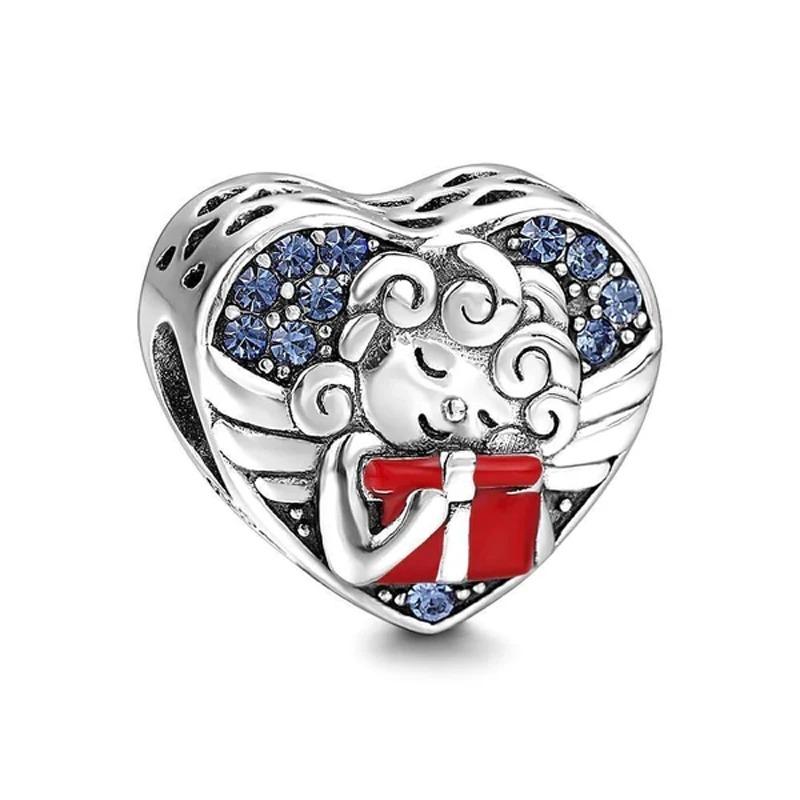 

Новая мода 925 стерлингового серебра позолоченный рождественский подвеска подвеска бусина кулон подходит оригинальный браслет Pandora DIY женские ювелирные изделия