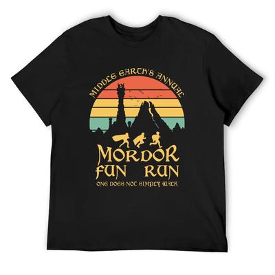 Graphic Tees Mordor Fun Run T-Shirt for a Boy Boys Whites Summer Tops T Shirt Men Cotton