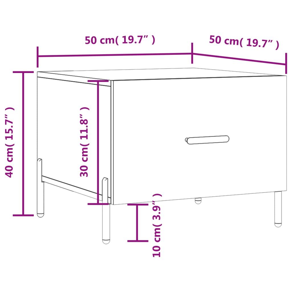 Coffee Tables 2 pcs. High Gloss White 50 x 50 x 40 cm Engineered Wood