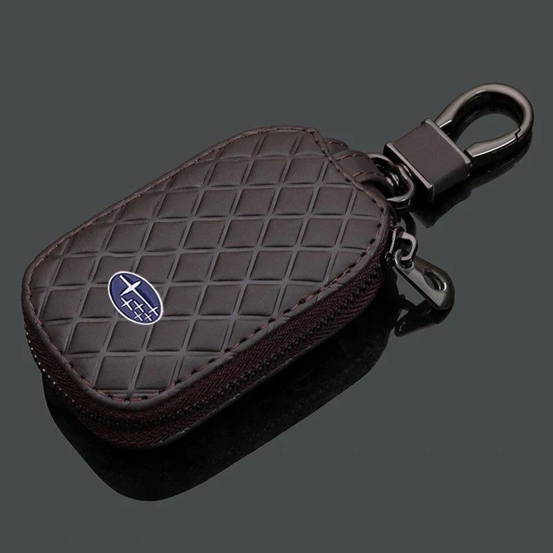 Car Key Chains Protective Bag Leather Key Case Cover for Subaru FORESTER XV WRC WRX BRZ IMPREZA LEGACY OUTBACK STI TRIBECA X7