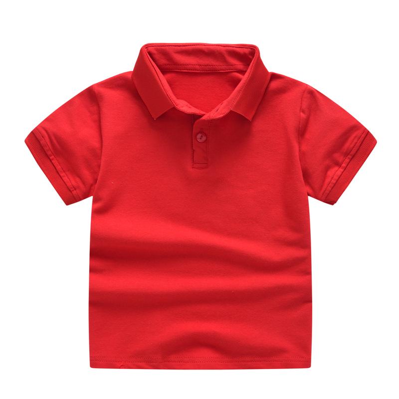 Boys Girls Plain Short Sleeve Polo T Shirt Summer Fashion Collar Top Elementary School Uniform Comfortable Cotton