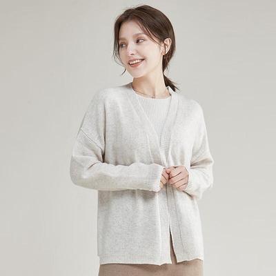 Women's V-Neck Wool Cardigan Sweater