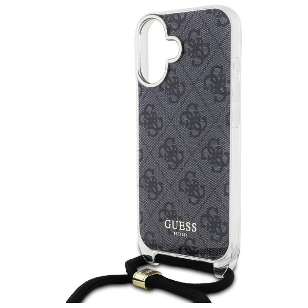 Guess Guhcp16Shc4Sek Iphone 16 6.1      Czarny/Black Hardcase Crossbody Cord 4G Print