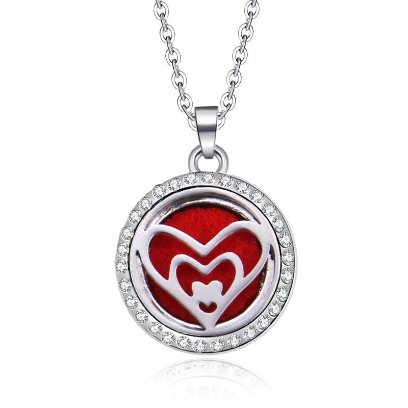 New Stainless Steel Alloy Fashion Aromatherapy Necklace Essential Oil Diffuser Perfume Locket Pendant Women Jewelry Gift