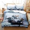 Kratos God of War Bedding Set 3 Piece Duvet Cover Set Classic Game Bed Linen for Teens Bedroom Decor