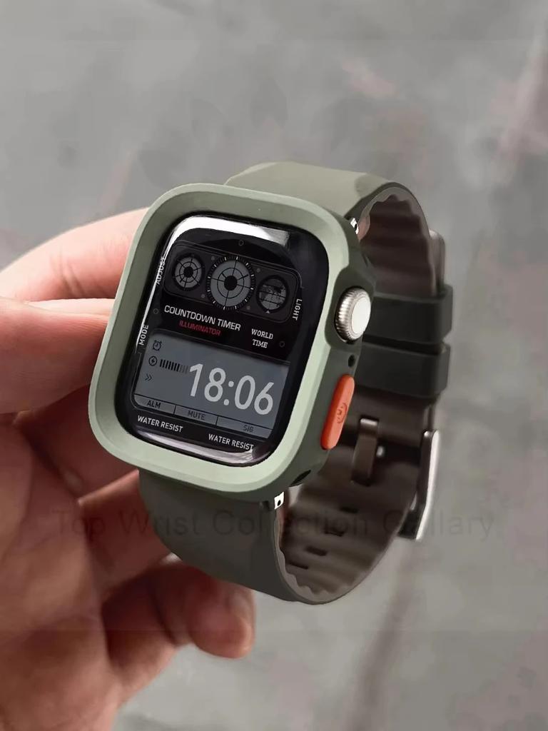 Silicone Strap+TPU Case For iWatch Ultra2 Apple Watch 10/9/8/1/2/3/4/5/6/7 46mm 49mm45mm Protector Cover Bracelet IWatch 41 44mm