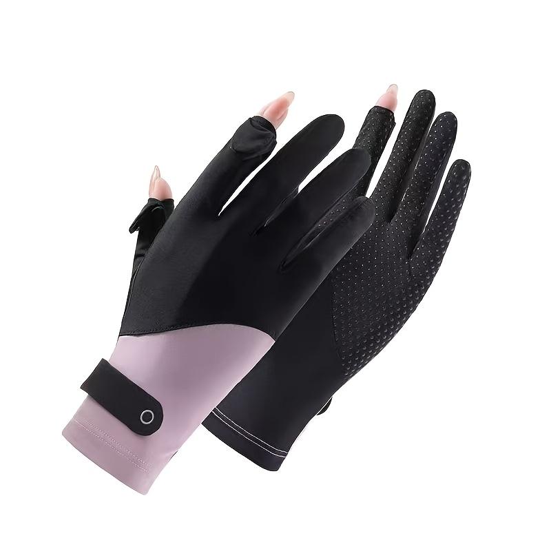 

Ice Silk Summer Gloves For Women S Outdoor, Non Slip, Thin, Breathable, Sunshade, Flip Cover, Touch Screen Gloves