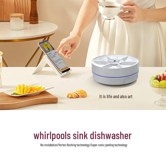 Kung Fu Portable Rechargeable Teacup Washing Machine - Fully Automatic for Tea Stain Removal