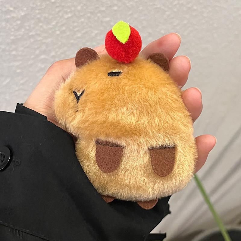 Capybara Plush Adorable Keychain Soft Toy  Bags Featuring Cute Design Apple