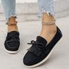Spring New Fashion Round Head Foot Shoes Flat Casual Large Size Women's Shallow Mouth Bow Doudou Shoes