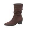 Fashion 2025 Mid Heels Ankle Boots for Women Fashion Suede Winter Shoes Elegant Chelsea Short Boots New Trends Dress Pumps Zapatillas