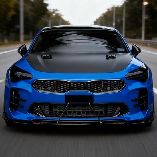 Levé + Pravé Kryty Větracích Otvorů Předního Nárazníku Lesklá Černá Pro Kia Stinger GT 2018-2023
