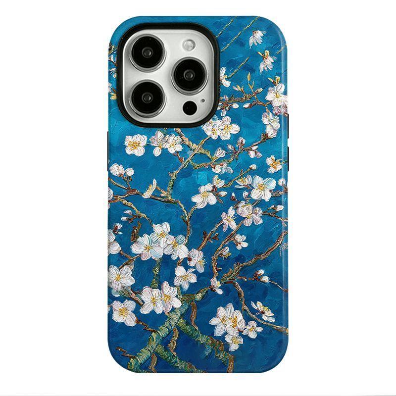Van Gogh Blooming Almond Phone Case for Apple iPhone 17 ProMax- Vintage Double-layer Shockproof Full Cover On iPhone 17/16/15/14/13/12/11/Pro/Plus