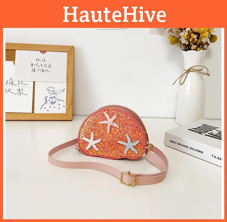Kids Sequin Shell Mini Backpack Featuring Starfish Decoration Design Girls For