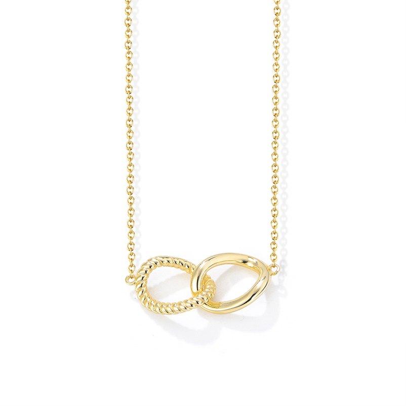 Mlluki 925 Sterling Silver 14K Gold Plated Irregular Twisted Pendant Necklace for Women