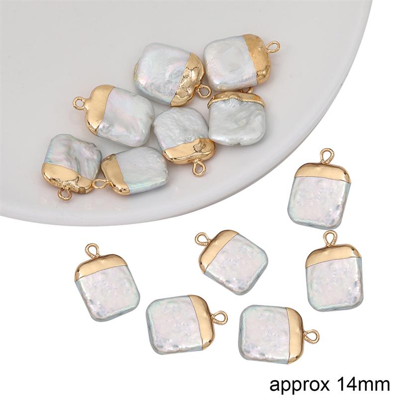 Natural Freshwater Pearl Irregular Gold Edging Single Hanging Style For DIY Necklace Bracelet Earrings Jewelry Making