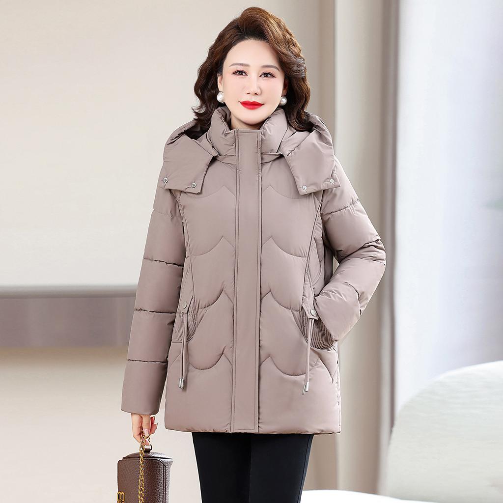 Winter New Middle-aged and Elderly Fashion Down Cotton-padded Clothes Women's Year Winter Thickened Foreign Style Mother Clothes Cotton-padded Jacket