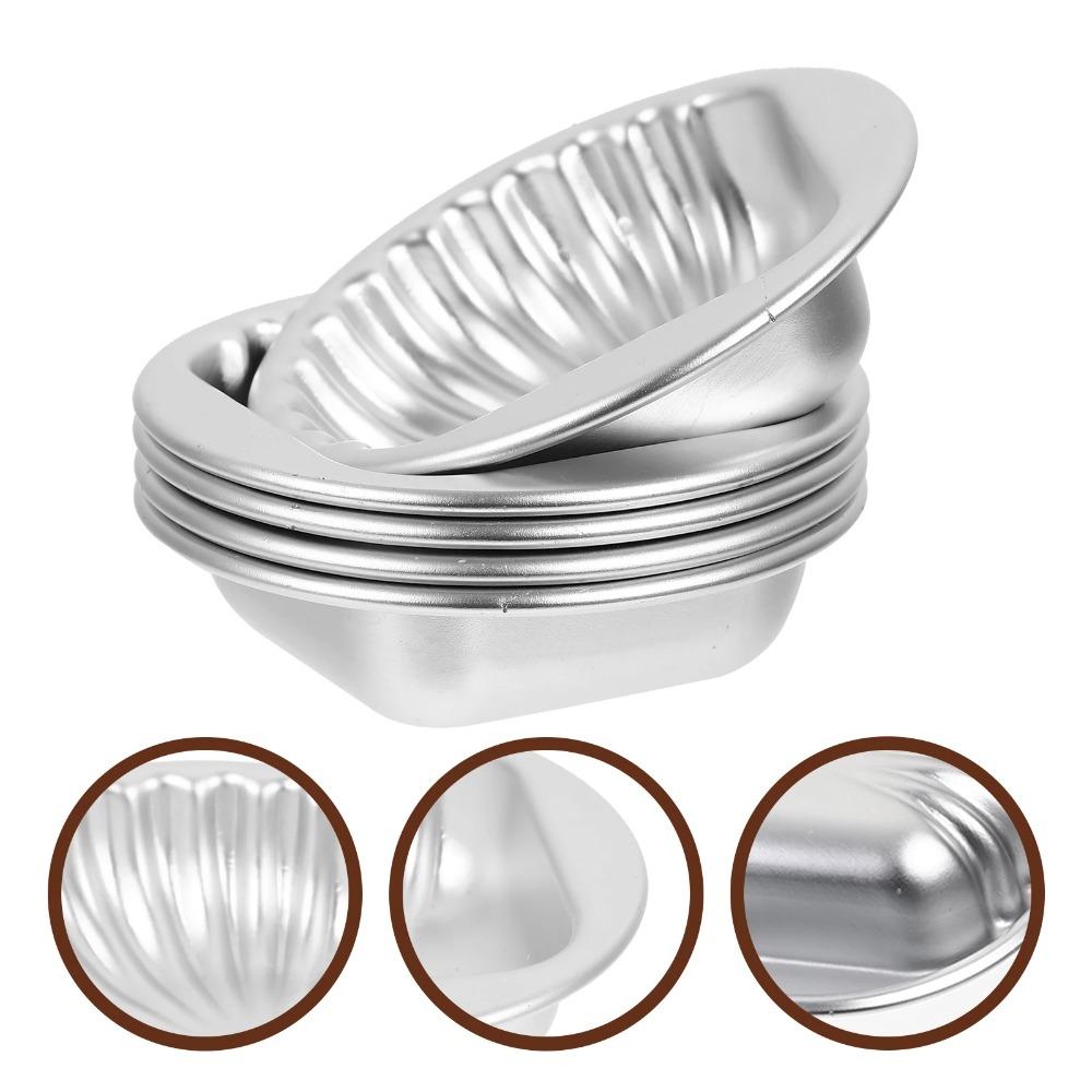 6pcs Corrosion Resistant Shell Baking Mold Aluminum Zinc Zinc Alloy Cake Baking Pan Pudding Mold Jelly