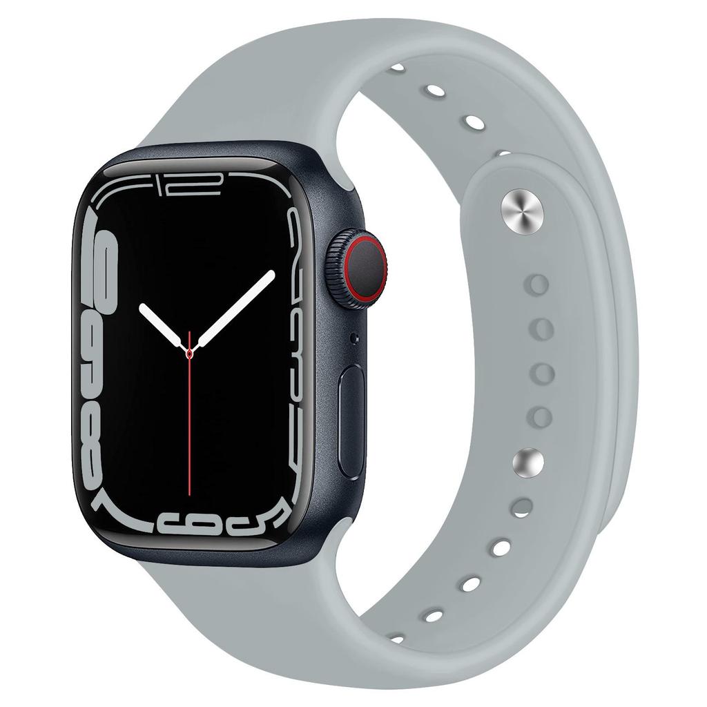 Compatible Silicone Watch Strap for Apple Watch S11 - All Series, Universal Double-Section Snap Button.