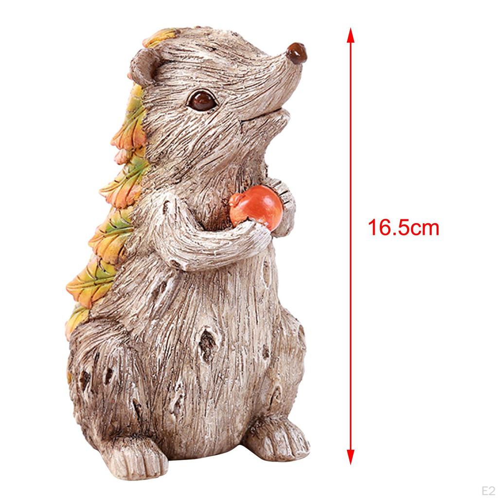Cute Small Hedgehog Ornament Garden Decoration Figurine Sculpture Photo Prop Crafts Statue Resin