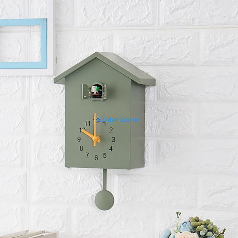 E15D Cuckoo Wall Clock Birds Sounds Pendulum Clock Desktop Cabinet Clocks Watch Gift