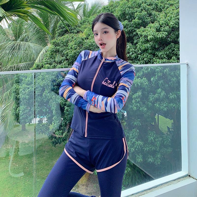 

Women s Long-Sleeve Two-Piece Beach Set with Split-Leg Pants Extra Large