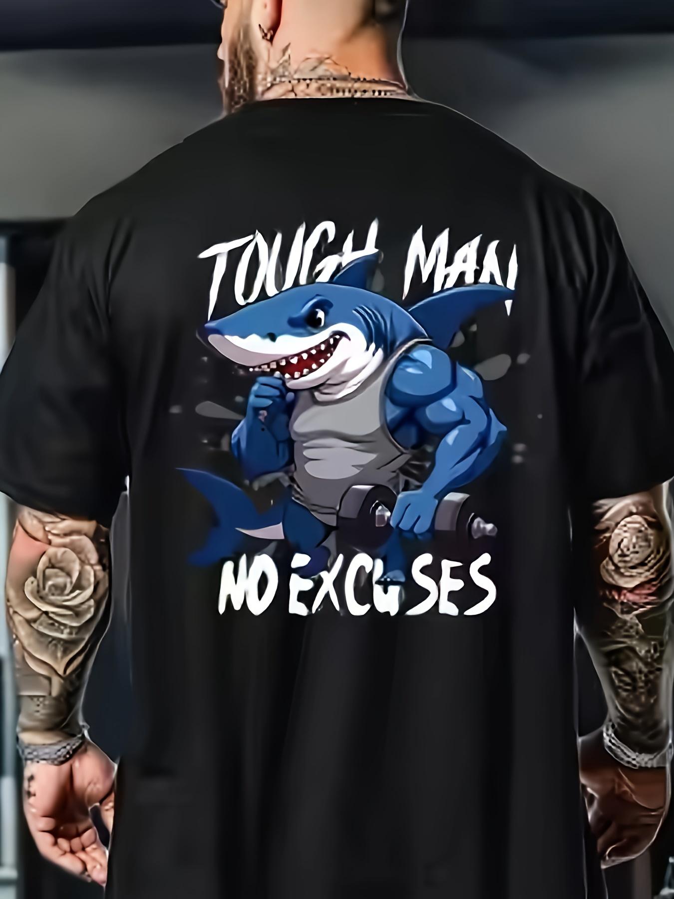 

Shark Men Cotton TShirt Athletic Streetwear Fitness Muscle Black Shirt - Men s Summer Cotton Graphic Tee 5XL різнокольоровий