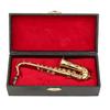 Gold Plated Saxophone Model Miniature Saxophone with Stand and Case Desk Decoration Music Scene Accessory Enduring