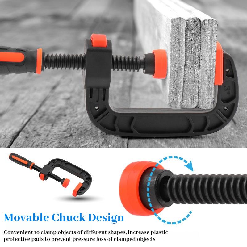 Woodworking Clamp G Type Strong F Type Splint Flat Nylon Clamping Device C Type Rocker Woodworking DIY Nylon Fixed Clamp