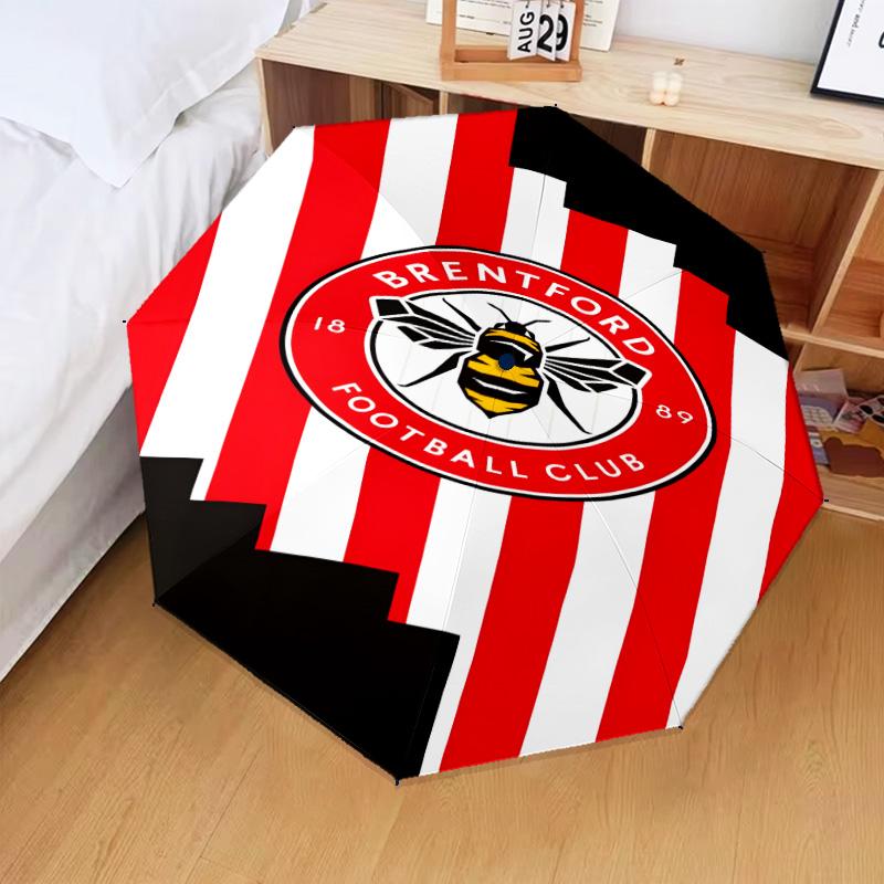 1PC Brentford Football Club Crest Printed Umbrella Folding umbrella, automatic umbrella 8-Frame for Travel, camping Fan gifts Christmas Gifts