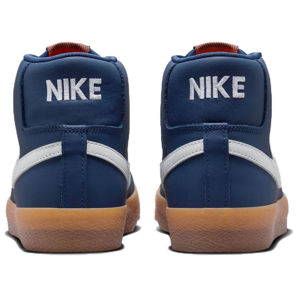 Nike Sb Zoom Blazer Mid Orange Label Navy Gum Skateboard Shoes FJ1680-400