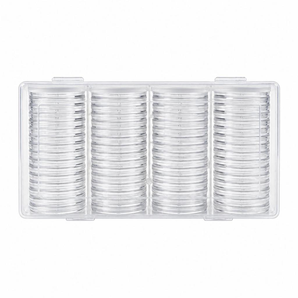 60 Pieces Coin Holder Capsule with Storage Case Compartmentalized Collectible