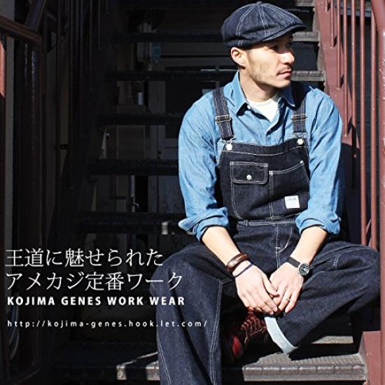 Kojima Jeans Basic Size L Men's Overalls, Indigo,
