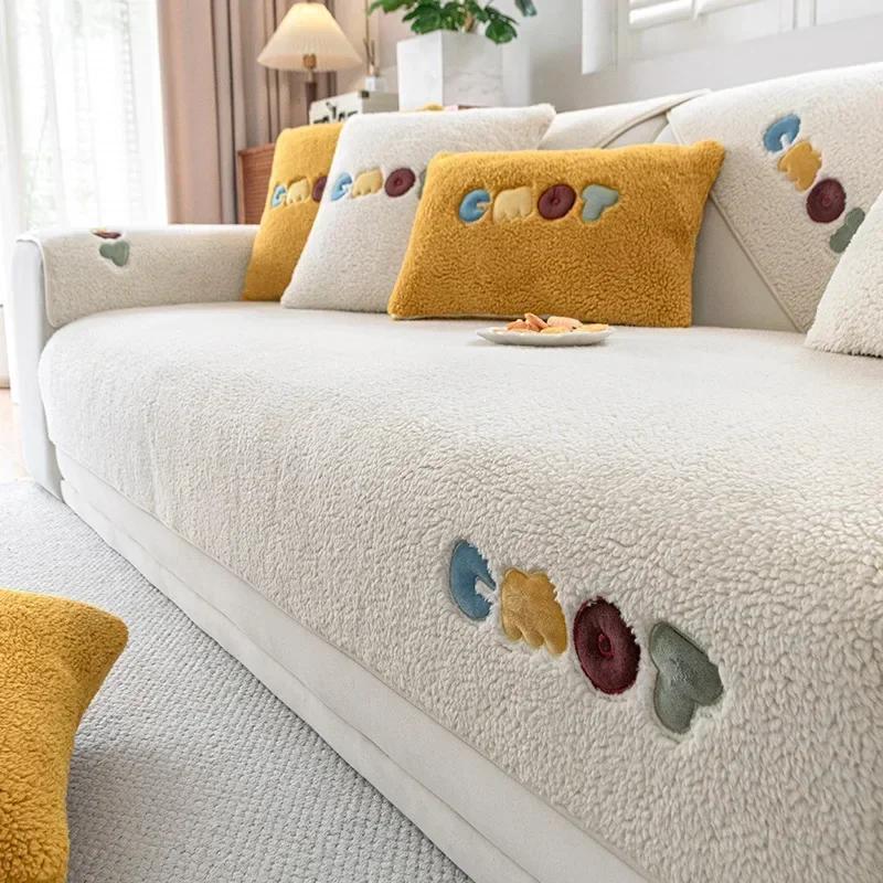 

Утолщенный плюшевый чехол для дивана для гостиной, зимнее теплое полотенце для дивана, универсальный нескользящий коврик для дивана, одеяло, подушка для дивана, домашний декор 1pc 30x50 pillowcase