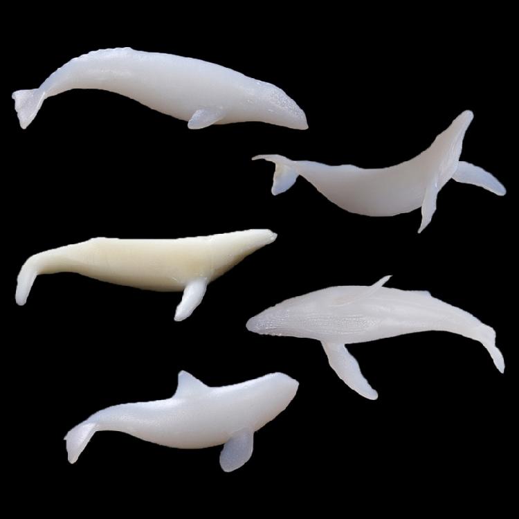 

5Pcs Luminous Mini Whale Model Display Model for Play Epoxy Resin Filler Craft