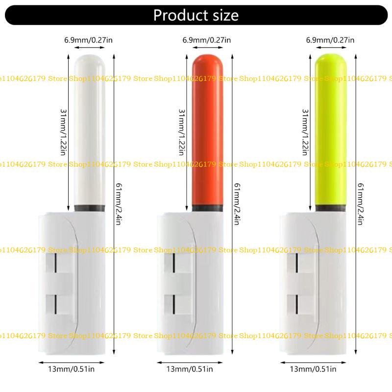 A1A2 6Pcs Fishing Rod Tip Glow Stick LED Light Clip on Rod Tip Glow Stick Waterproofs LED Night Fishing Rod Tip Light