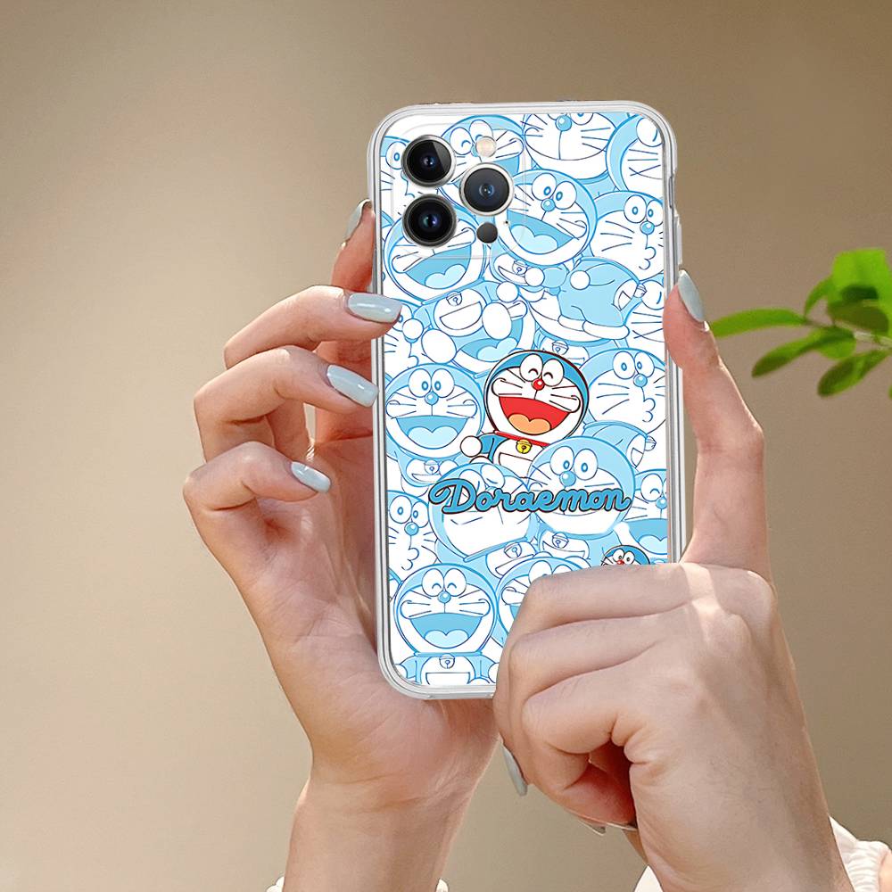 Cute Cartoon D-Doraemons TPU Silicone Case For IPhone 11 12 13 14 15 16 17 Pro Max Shockproof Clear Back Cover