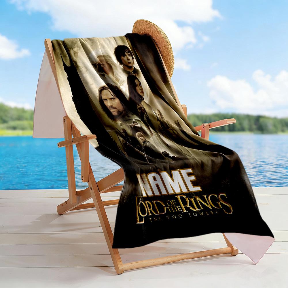 Two Towers: Shadows Rise Personalized Text Beach Towel High Absorbency & Quick-Dry Perfect for Traveling Yoga Camping and Swimming