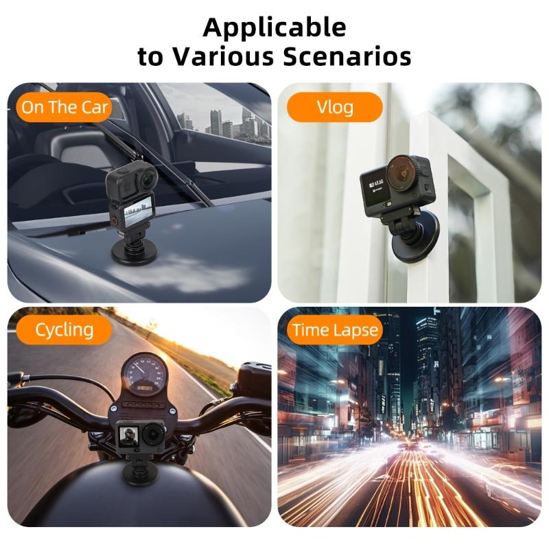 Quick Detach Magnetic Camera Base for Action 6 Sports Cameras Mount with 180Degree Rotations Standard 1/4Inch Hole Mount