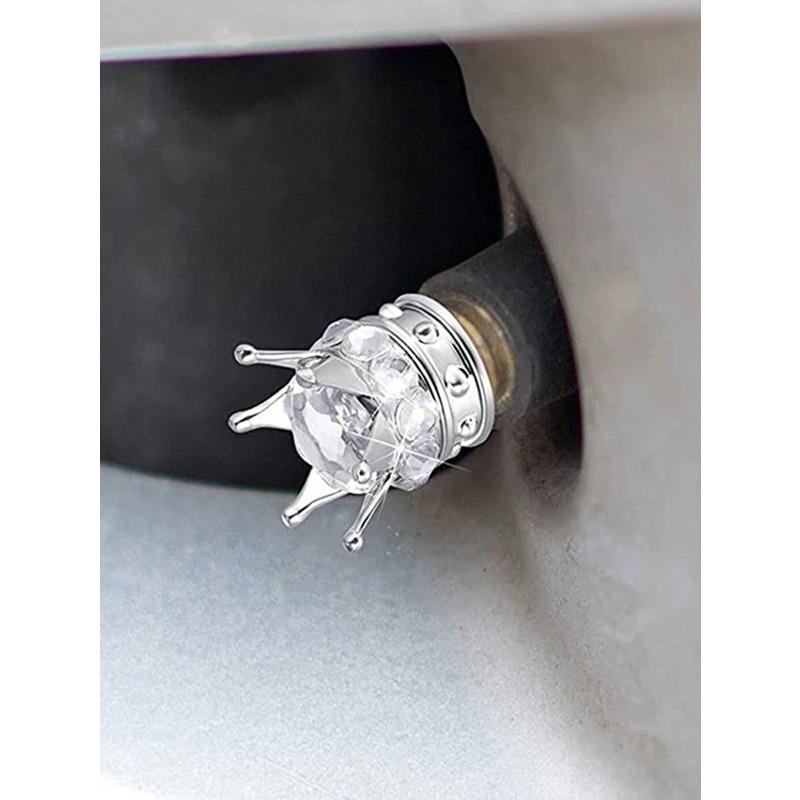 Rhinestone Decor Crown Shaped Car Tire Valve Cap