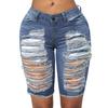 Módní Dámské Kapesní Elastické Jeans Džínové kalhoty Dámské šortky Ležérní šortky