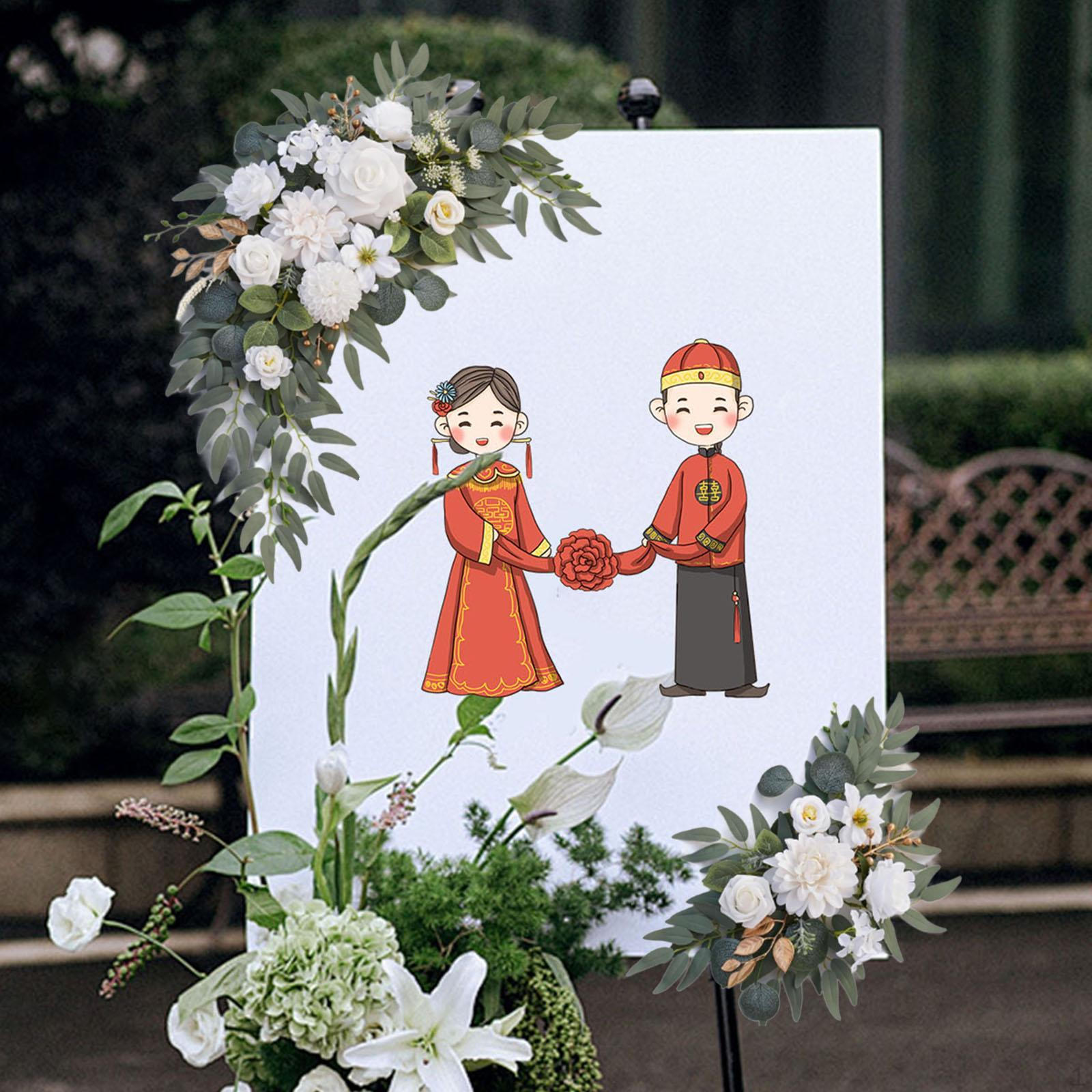 

Wedding Arch Flowers Artificial Flower Swag Greenery Floral Backdrop Wreath for White