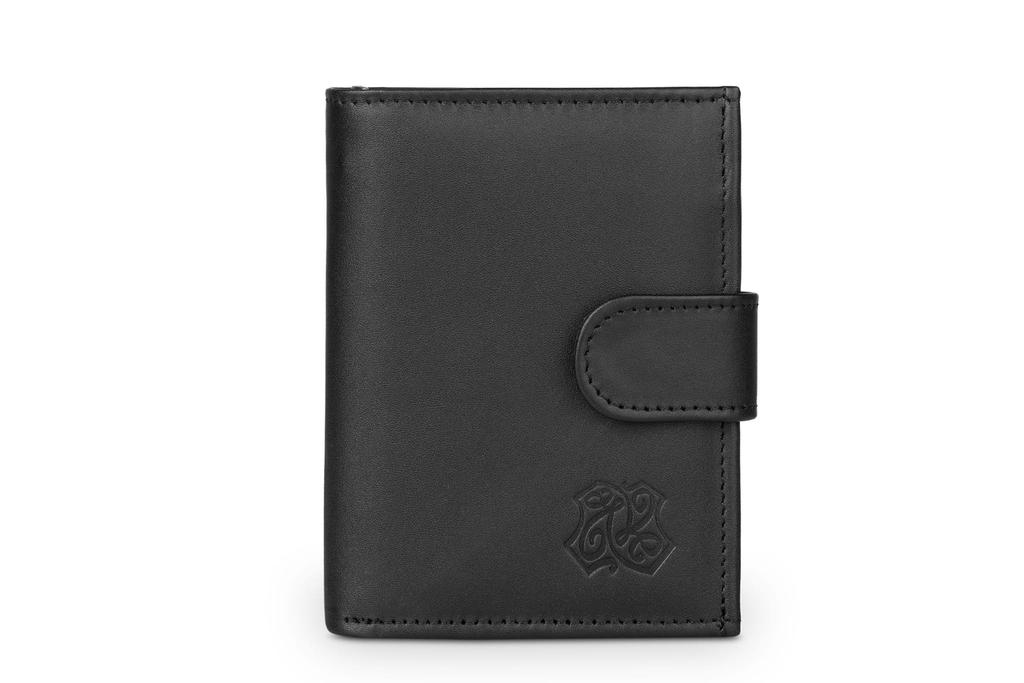 Men's Leather Wallet Kaletnik Szaniec Black Matte