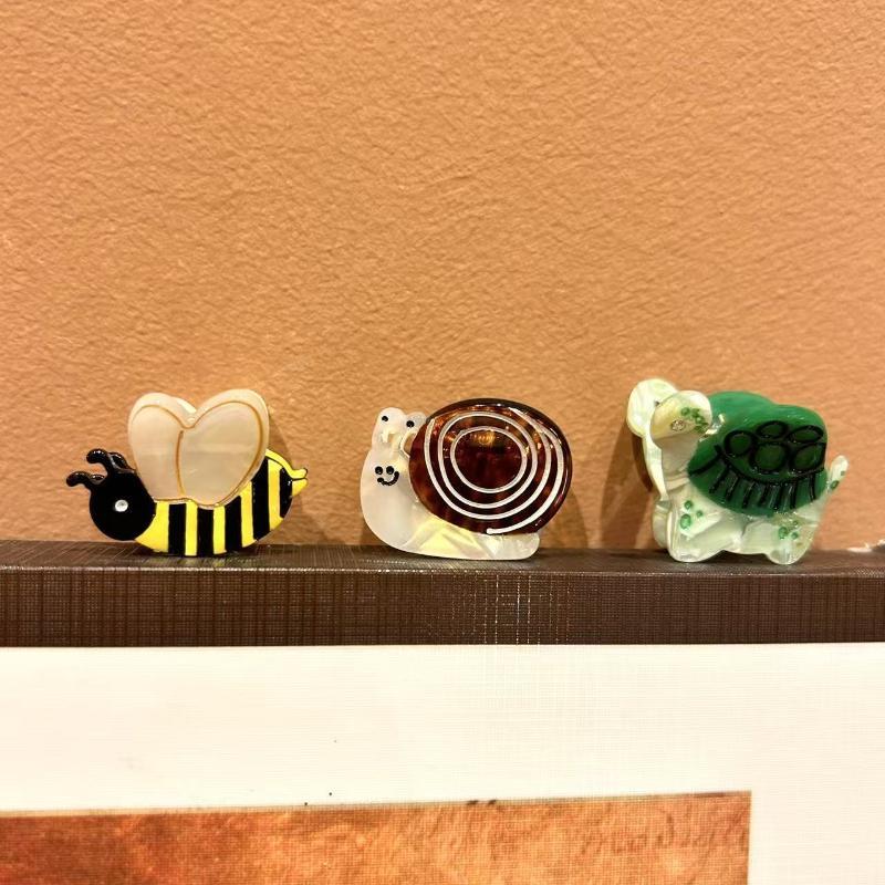 Trendy Mini Animal Acetate Hair Clips Y2K Cute Snail Butterfly Bird Hair Claws Sweet Spring Aesthetic Hair Accessories Women