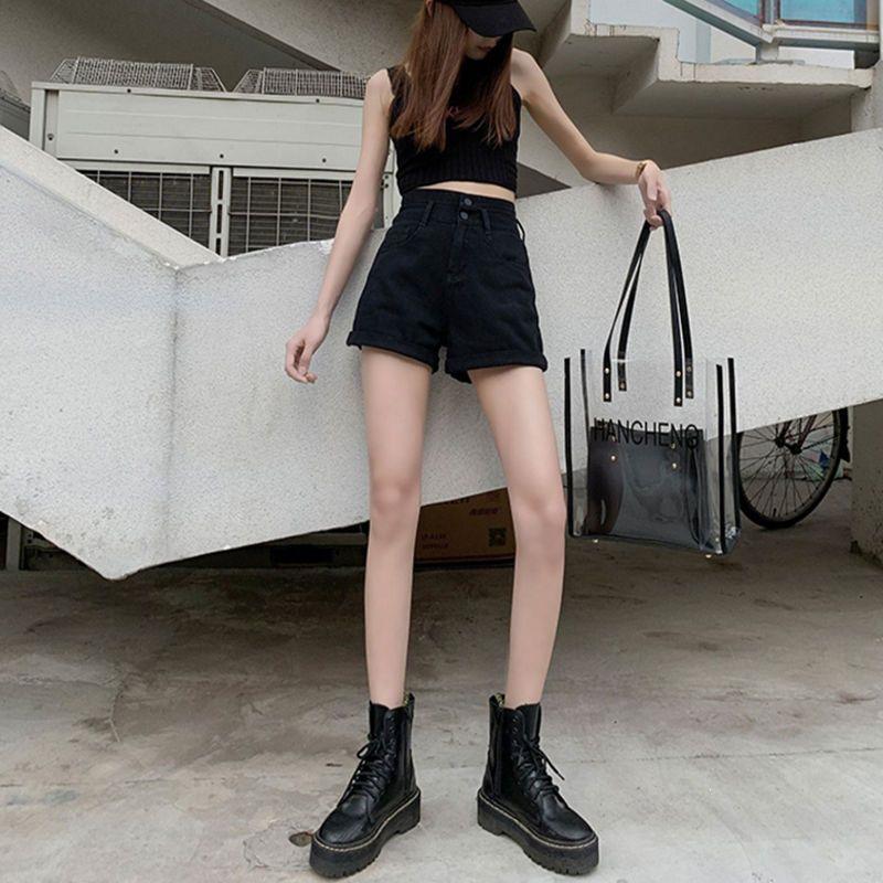

2026 Women s High Waist White A-line Denim Shorts - Ultra-Short, Slimming, Versatile, Trendy 2XL