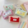 Contrasting color plaid pencil bag, dopamine large-capacity pencil case, junior high school girl ins style, high-value stationery bag