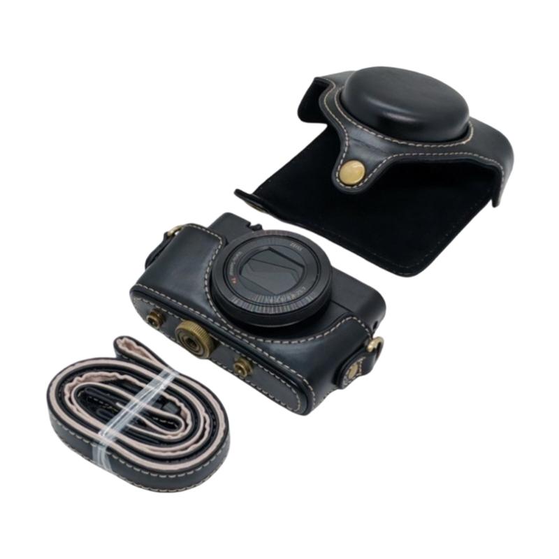 Protective Retro Camera Case PU Leather Bag for RX100 Camera with Enhances Shock Absorption and Dust Resistance