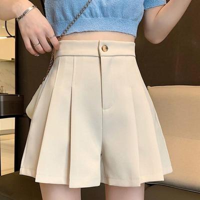 Women's High Waist Pleated Wide-Leg Suit Shorts - Summer Casual Slimming Fit